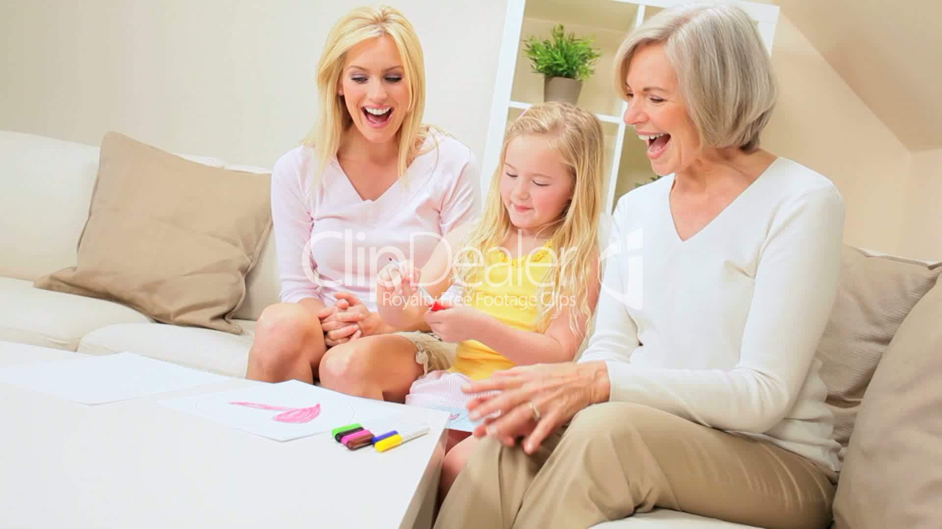 1920x1080 cute little blonde girl drawing for mom grandma royalty free - Blonde Girl Drawing