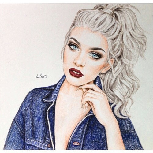 Blonde Girl Drawing at PaintingValley.com | Explore collection of ...