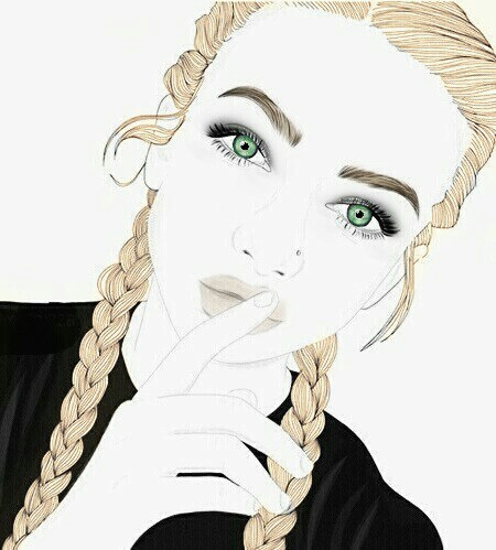 450x499 image about girl in my - Blonde Girl Drawing