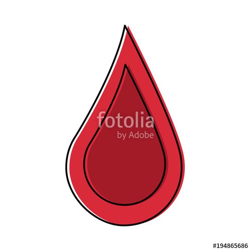 500x500 Red Blood Drop Campaign Symbol Vector Illustration Drawing Design - Blood Drop Drawing