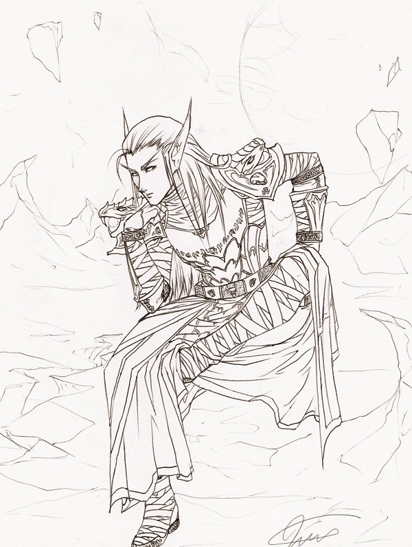 600x796 Male Drawing Blood Elf For Free Download - Blood Elf Drawing
