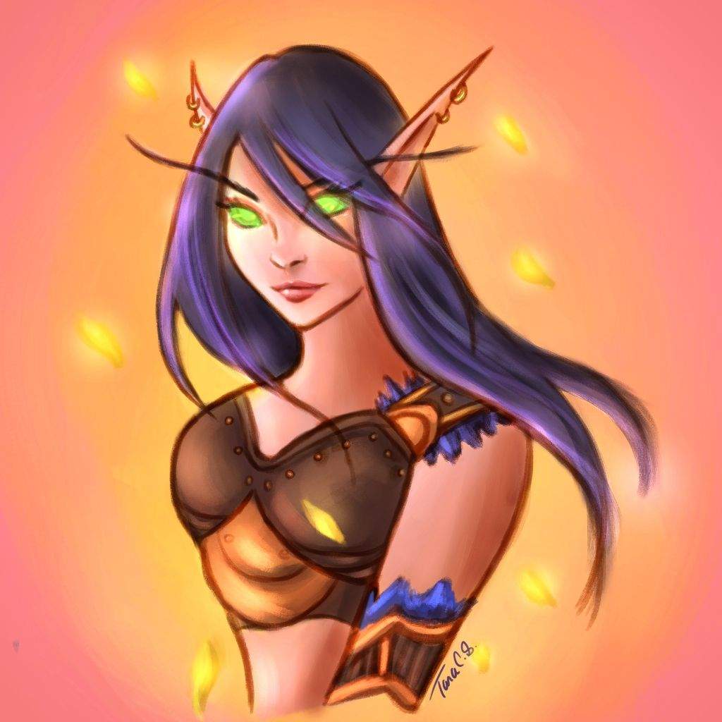 1024x1024 Sketch - Blood Elf Drawing