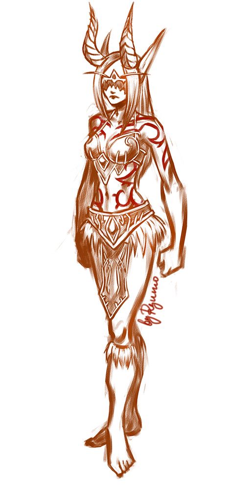 511x1000 Wow Blood Elf Demon Hunter Sketch - Blood Elf Drawing