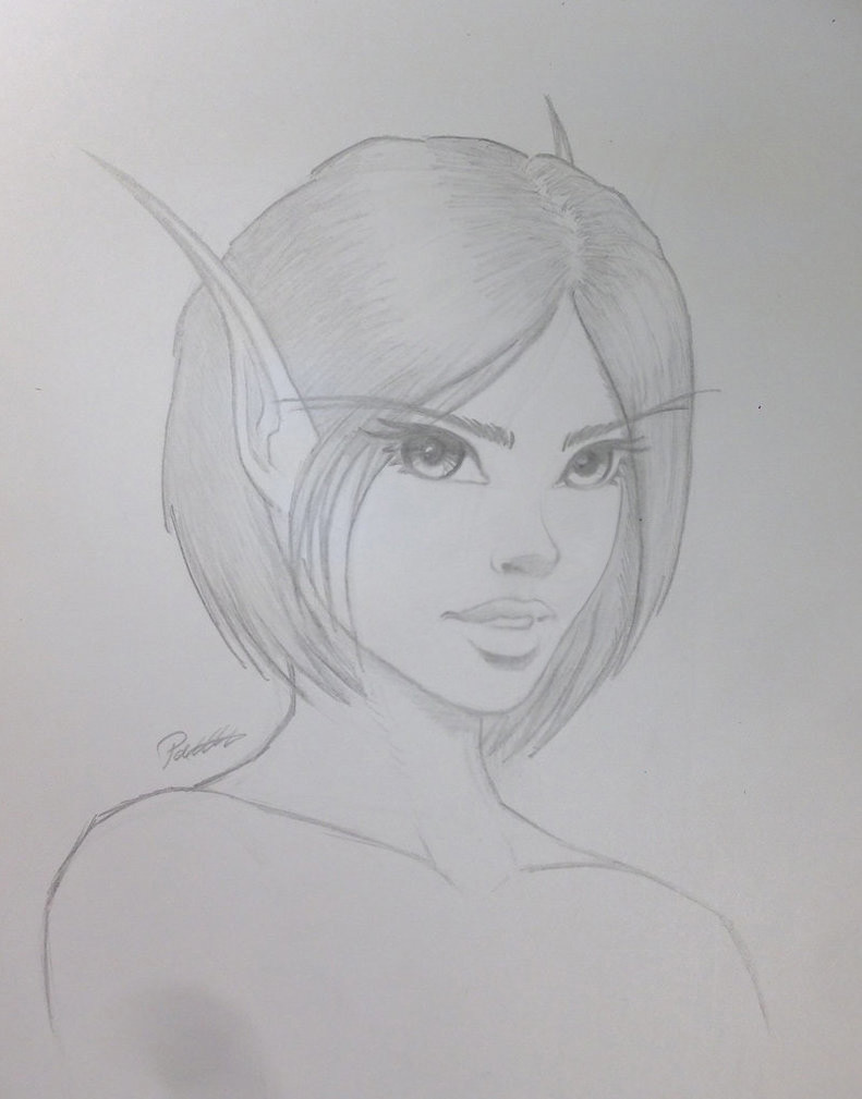 791x1009 Artstation - Blood Elf Drawing
