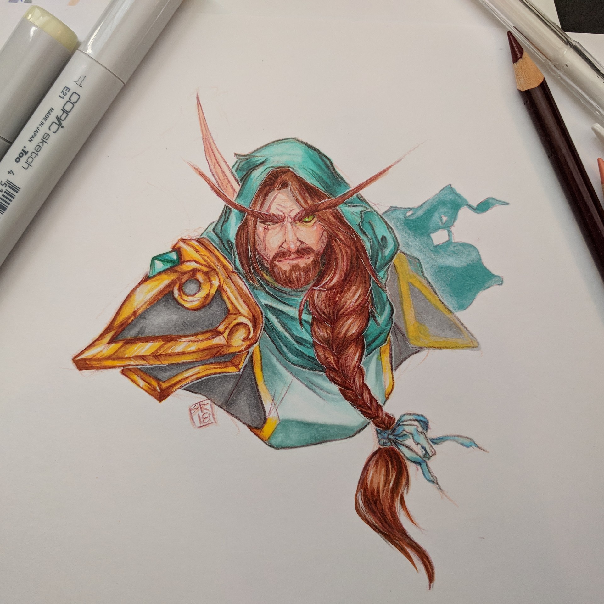 1920x1920 Artstation - Blood Elf Drawing