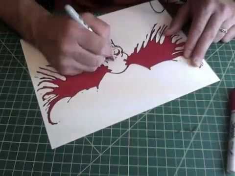 480x360 Drawing Blood Splatter Wings On A Skull - Blood Splatter Drawing