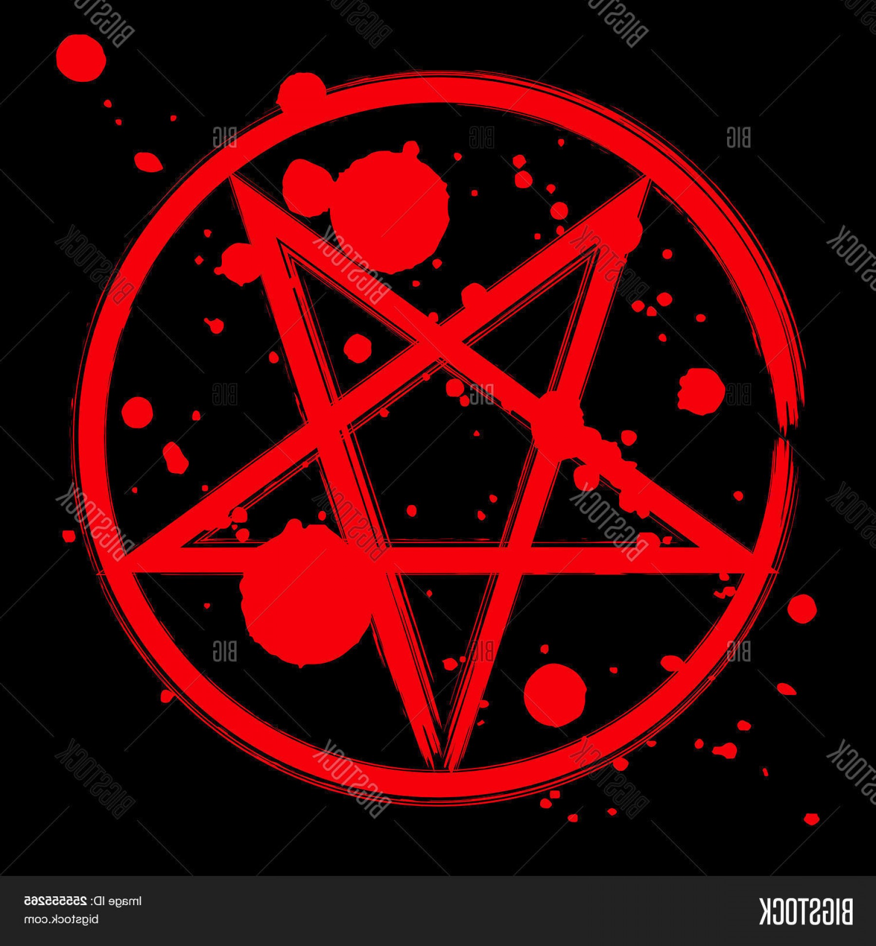 1800x1944 Stock Vector Reversed Pentagram Iconc Brush Drawing Magic Occult - Blood Splatter Drawing