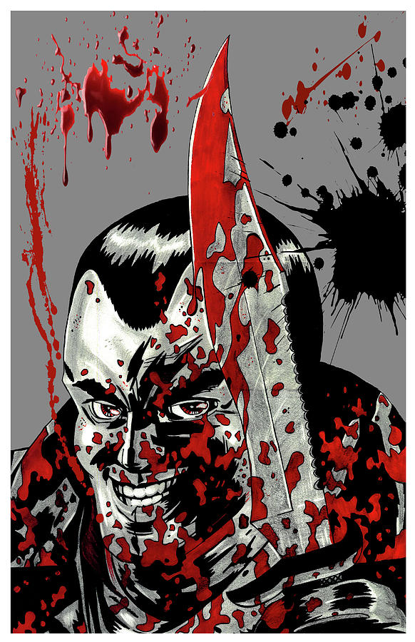 582x900 Blood Splatter Negan Drawing - Blood Splatter Drawing