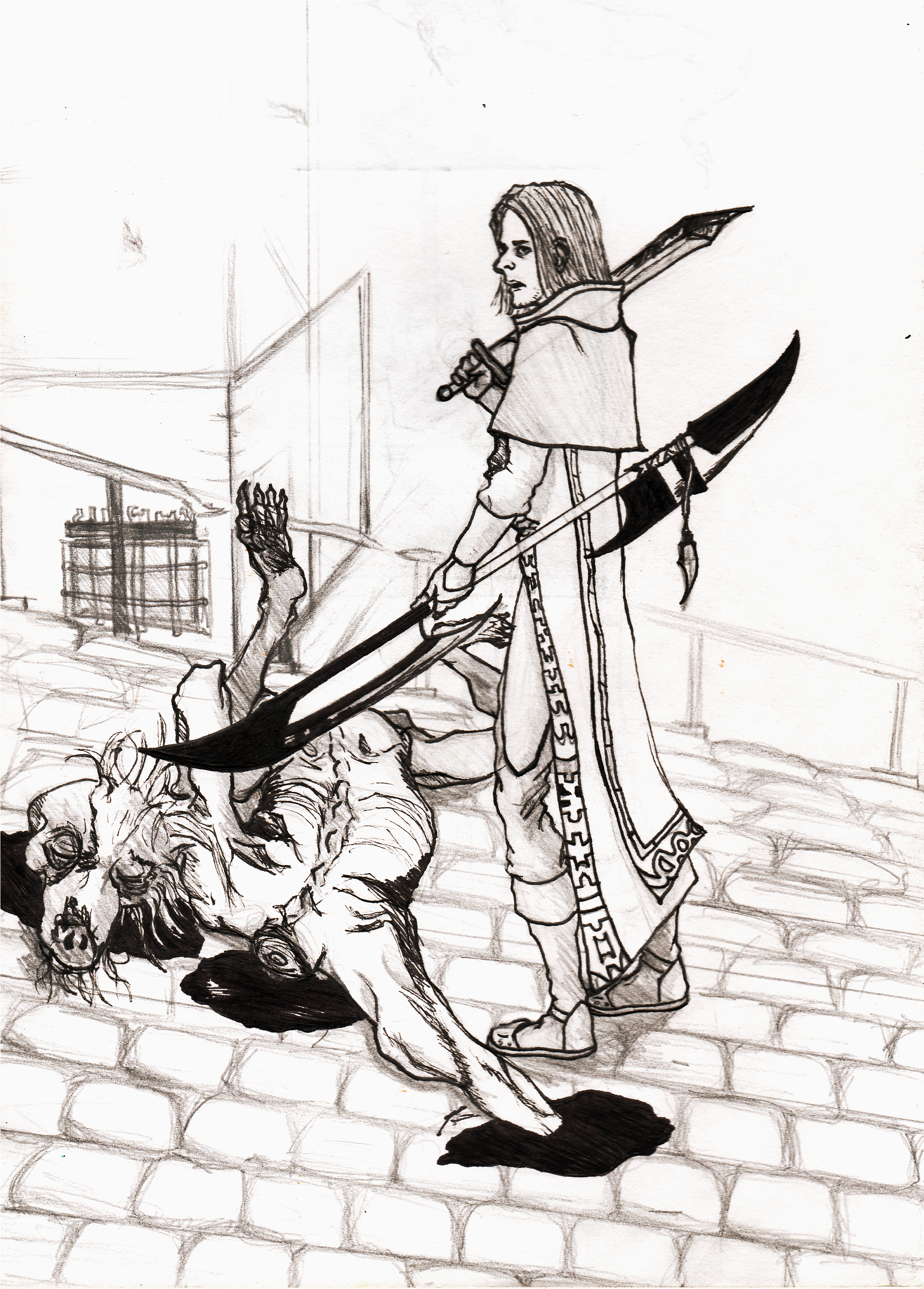 2234x3116 Ink Drawing - Bloodborne Drawing