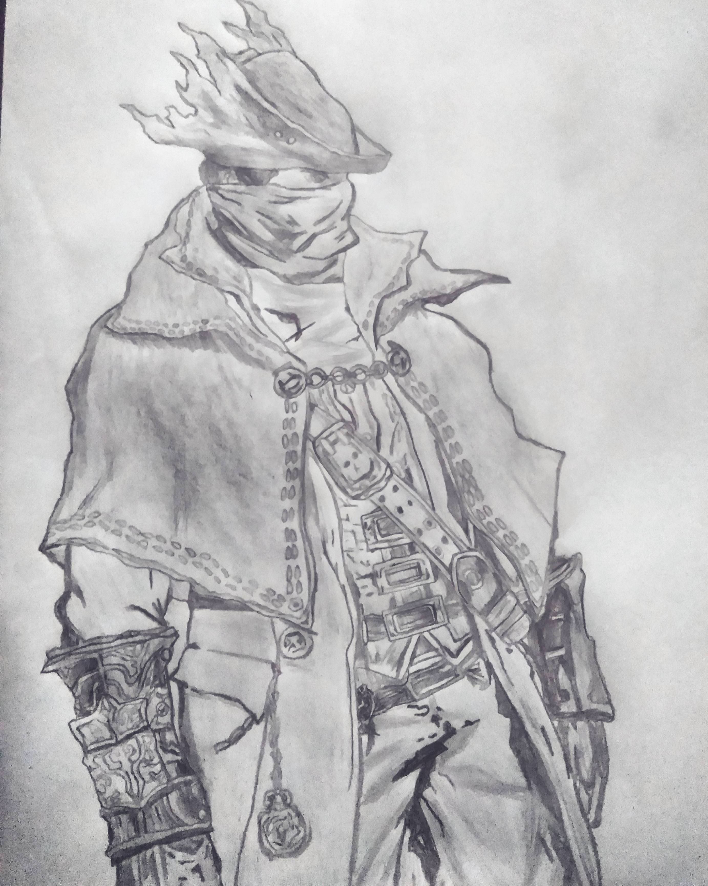 2765x3456 My Draw Of A Hunter From Bloodborne - Bloodborne Drawing