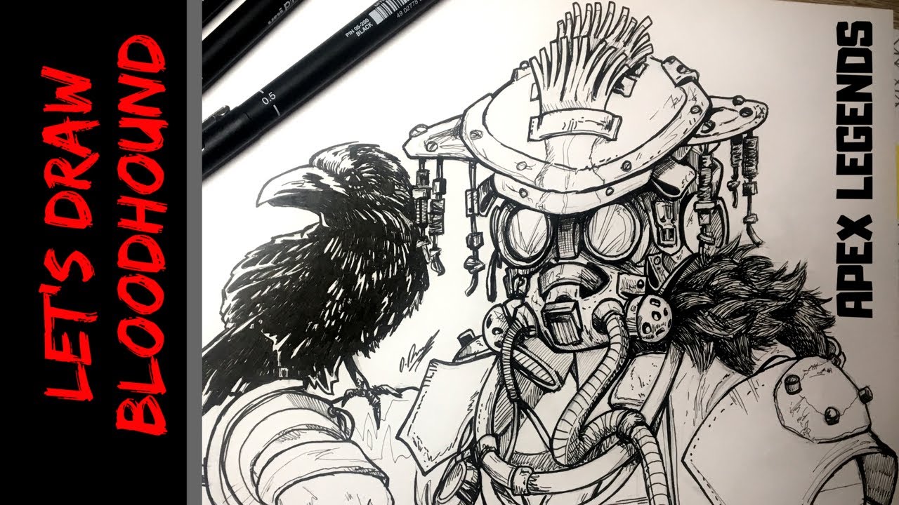 1280x720 let's draw apex legends - Bloodhound Drawing