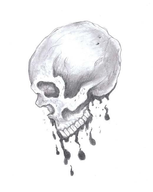 520x653 bloody skull drawing - Bloody Drawings
