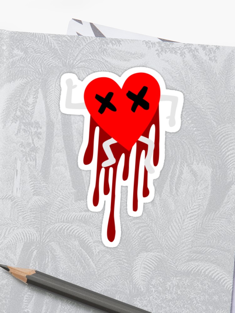 750x1000 bloody heart sticker - Bloody Heart Drawing