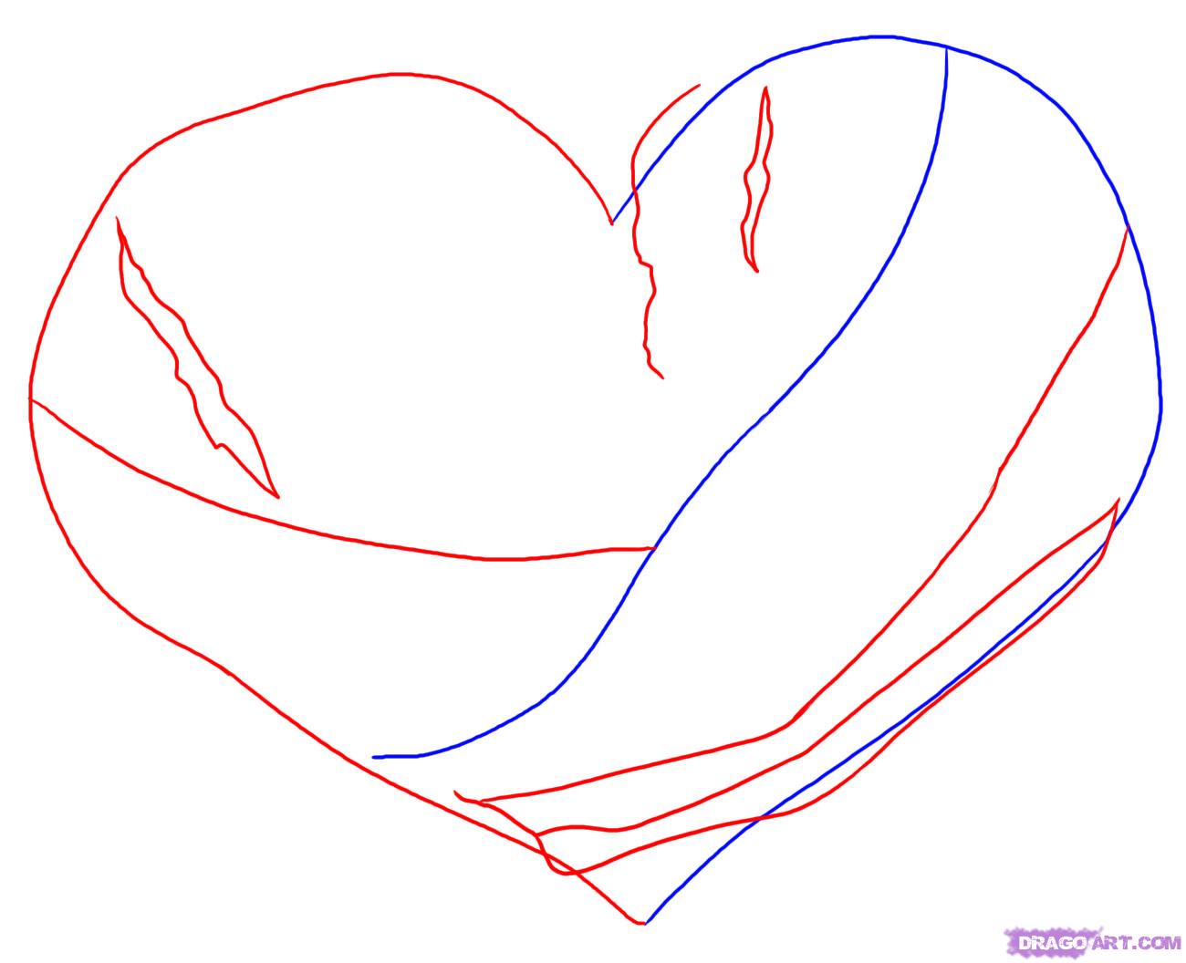 1300x1056 How To Draw A Bleeding Heart, Step - Bloody Heart Drawing