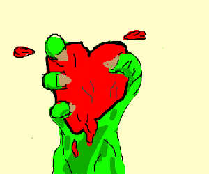 300x250 a troll hand squeezing a bloody heart drawing - Bloody Heart Drawing