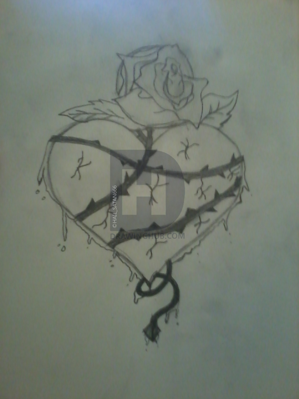 960x1280 bloody heart drawing - Bloody Heart Drawing