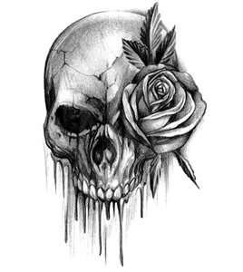 268x300 bloody skull tattoo with rose tattoos!! tattoos, skull tattoos - Bloody Skull Drawing