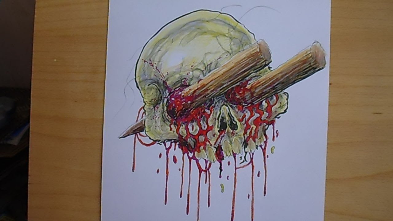 1280x720 Drawing A Bloody Horror Skull - Bloody Skull Drawing