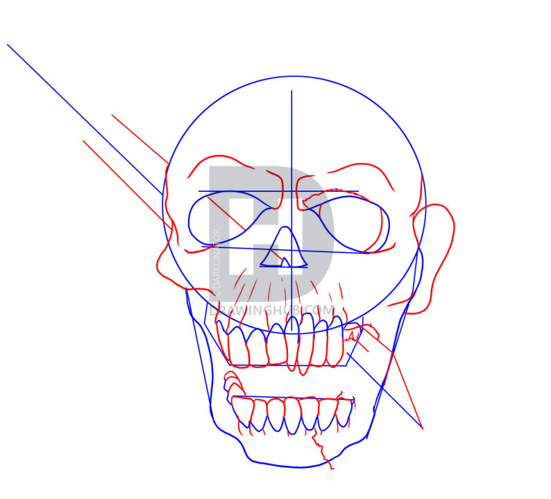 794x720 How To Draw A Bloody Skull, Step - Bloody Skull Drawing