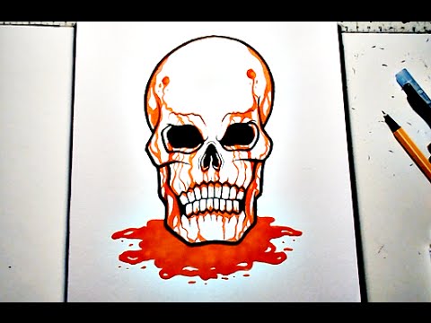 480x360 How To Draw Bloody Skull - Bloody Skull Drawing