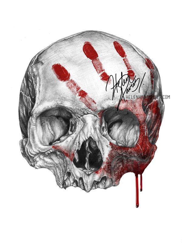 600x825 Skull Drawings Skull And Blood Drawing - Bloody Skull Drawing