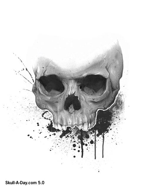 523x640 Sophie's Skull Flash - Bloody Skull Drawing