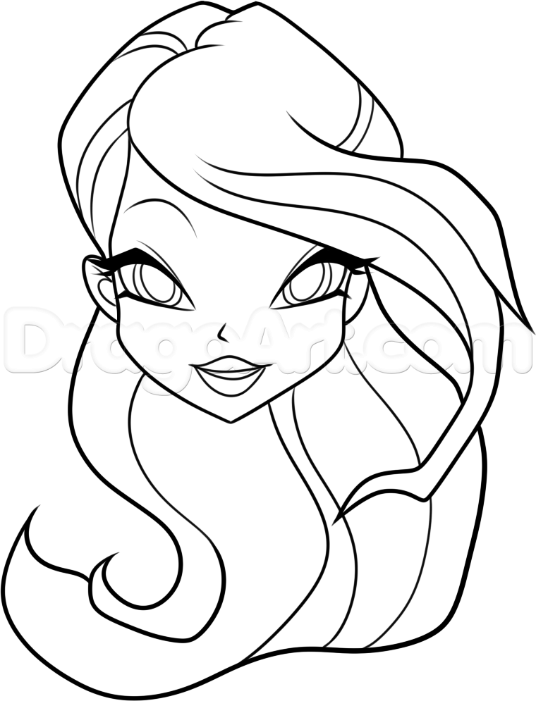 760x995 How To Draw Bloom From Winx Club, Step - Bloom Drawing