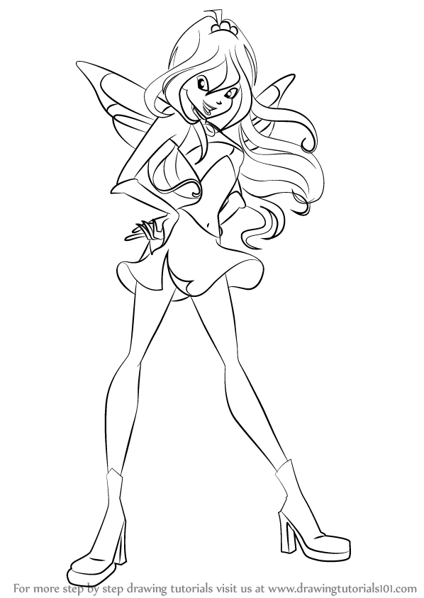 598x844 Learn How To Draw Bloom From Winx Club - Bloom Drawing