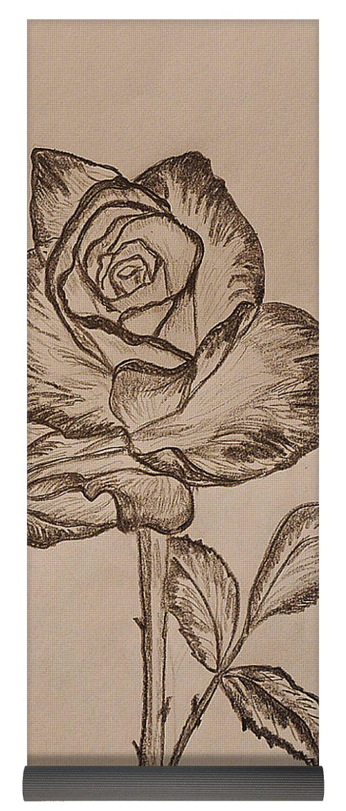 500x1171 blooming rose yoga mat for sale - Blooming Rose Drawing