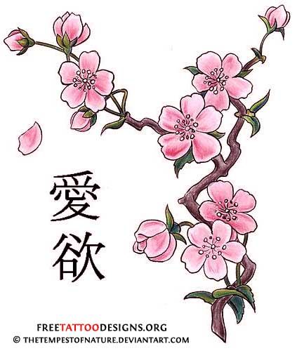 423x500 cherry blossom tattoos most cherry blossom tattoos include - Blossom Drawing