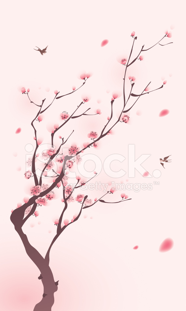 614x1024 Cherry Blossom Tree Drawing - Blossom Tree Drawing