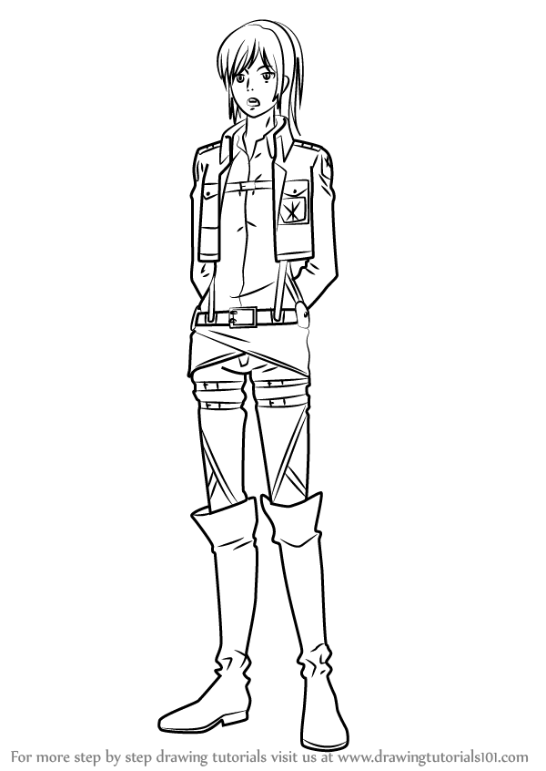 600x846 learn how to draw sasha blouse from attack on titan - Blouse Drawing