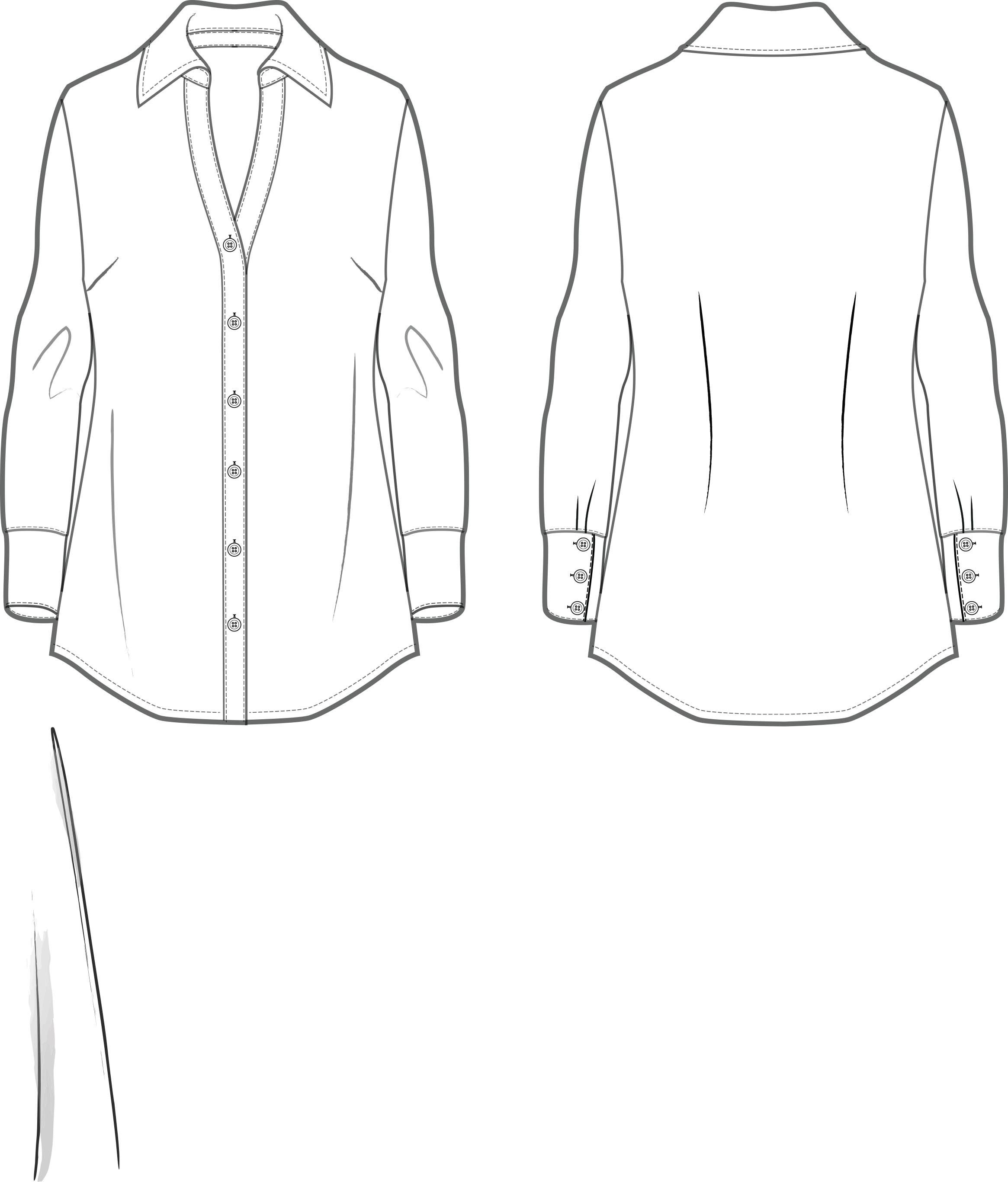 Blouse Flat Drawing at Explore collection of