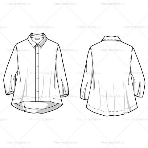 Blouse Flat Drawing at PaintingValley.com | Explore collection of ...