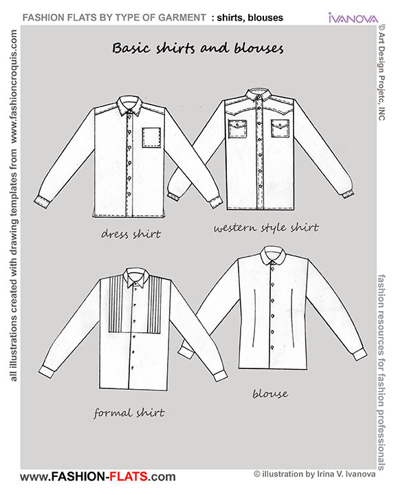 576x720 basic shirts and blouse - Blouse Flat Drawing