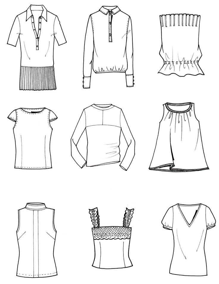 Blouse Flat Drawing at PaintingValley.com | Explore collection of ...