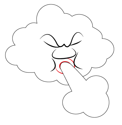 401x412 how to draw a blowing cloud steps - Blow Drawing