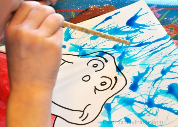 600x429 thing one and thing two blow painting dr seuss craft - Blow Drawing