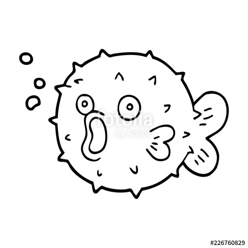 500x500 line drawing cartoon blow fish stock image and royalty free - Blow Drawing