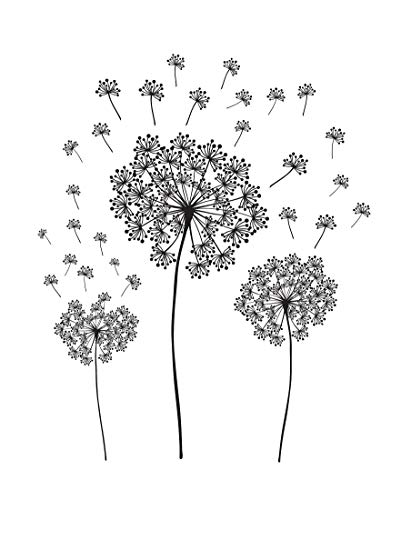 411x550 dandelion wall art kit - Blowing Dandelion Drawing