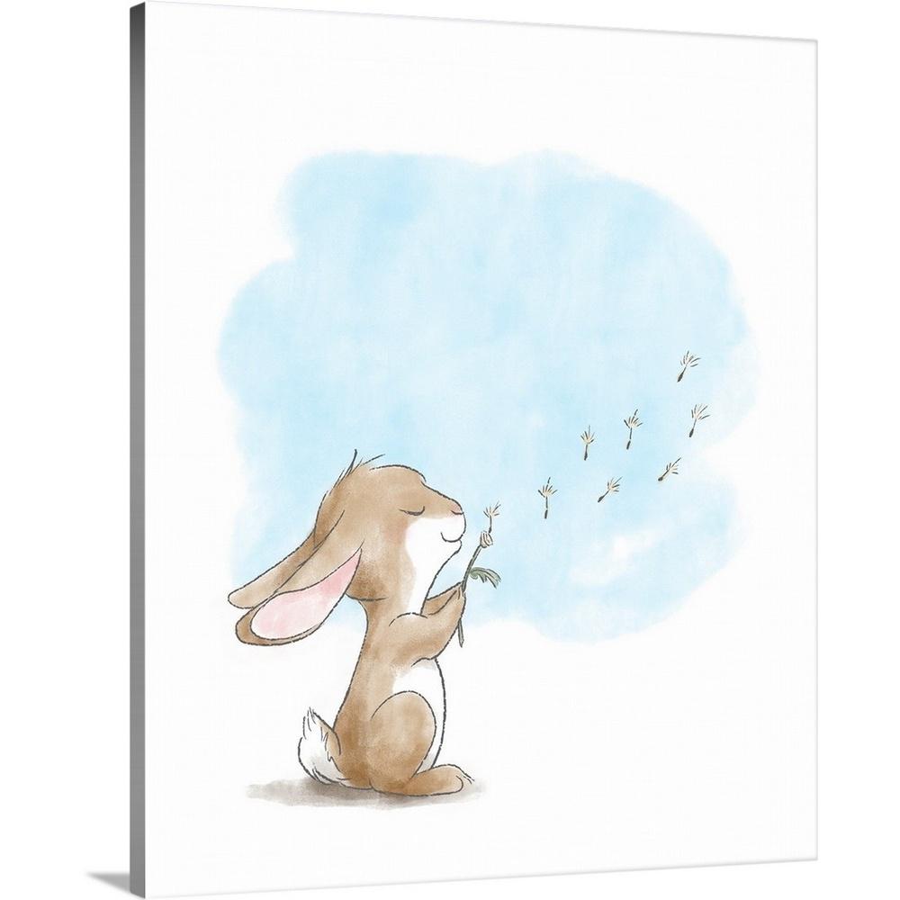 1000x1000 greatbigcanvas little bunny blowing dandelions - Blowing Dandelion Drawing