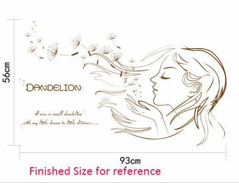 468x358 online shop pretty girl blowing dandelion wall stickers i was - Blowing Dandelion Drawing