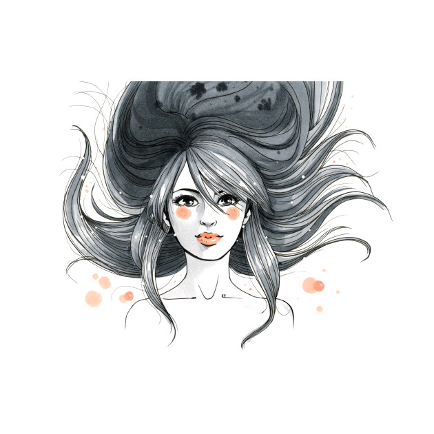 630x630 beauty blowing hair wind woman - Blowing Hair Drawing