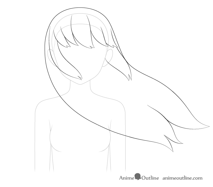 728x640 how to draw anime hair blowing in different directions - Blowing Hair Drawing