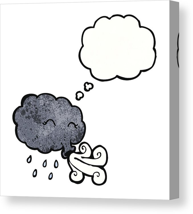 678x750 Cartoon Storm Cloud Blowing Wind Canvas Print Canvas Art - Blowing Wind Drawing