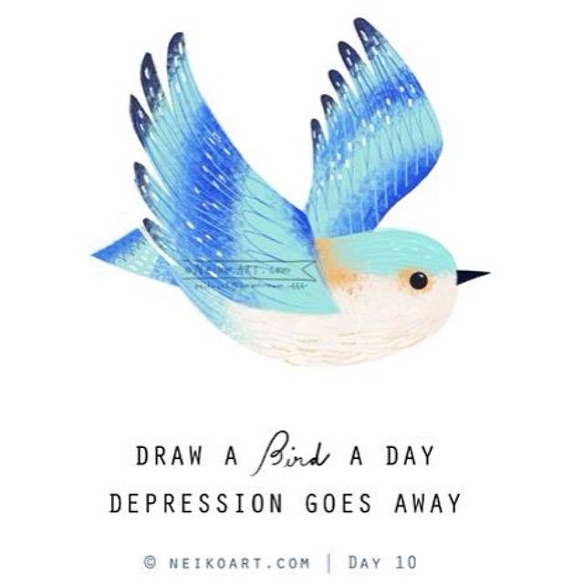 640x640 Day Of My Day Bird Drawing - Blue Bird Flying Drawing