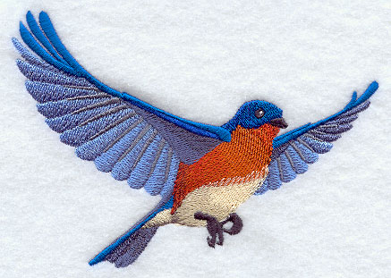 437x311 Machine Embroidery Designs - Blue Bird Flying Drawing