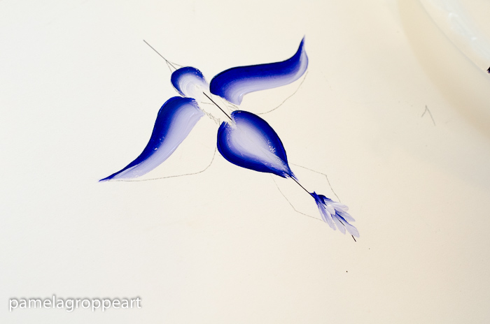 700x464 paint a blue bird in flight - Blue Bird Flying Drawing