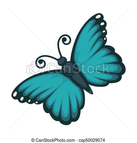 450x470 beautiful blue butterfly vector illustration of beautiful - Blue Butterfly Drawing