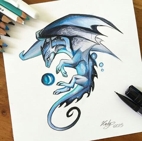 480x476 blue dragon dragons in drawings, art, mystic dragon - Blue Dragon Drawing